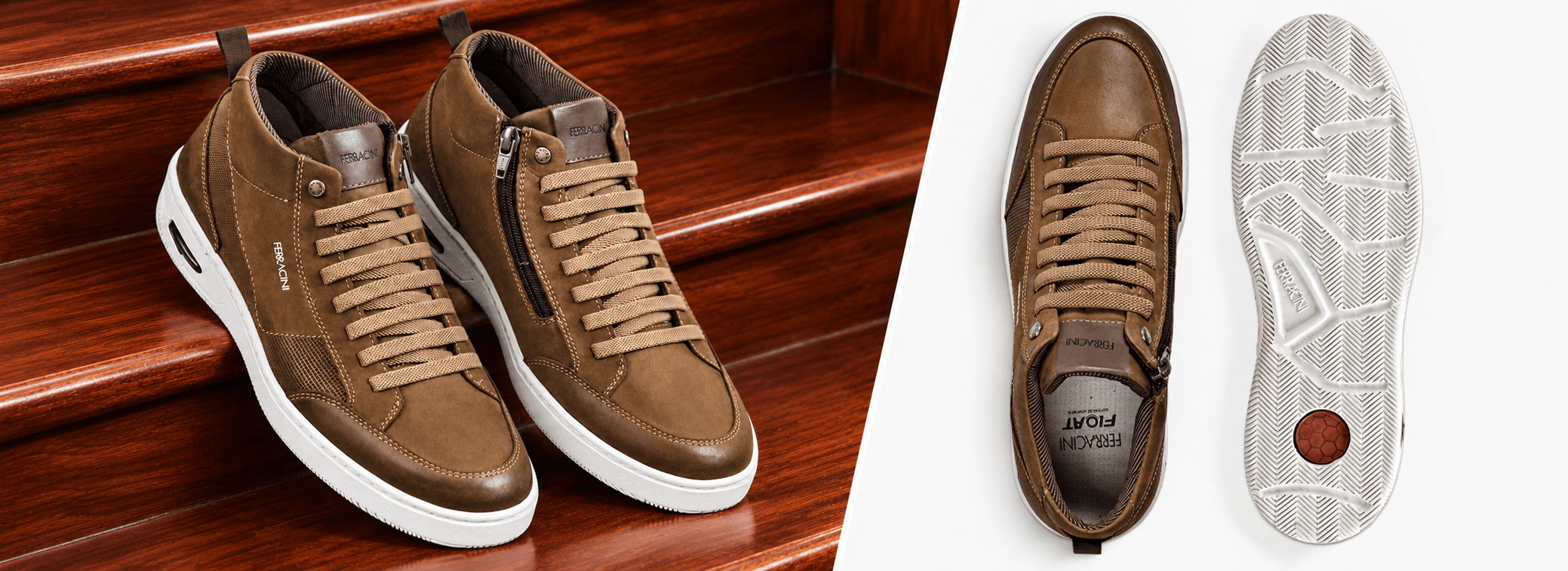 Ferracini botin de cuero hombre, Firenze 5437-704L, hecho en Brasil