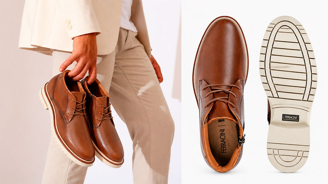 Ferracini Perú Botín Casual de Cuero Hombre, New Blady 2632A, Hecho en Brasil