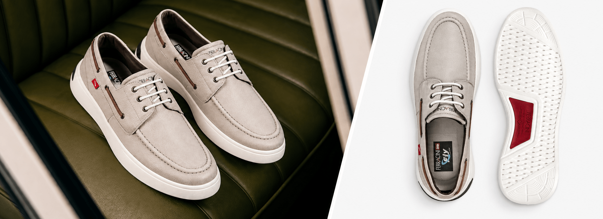 Mocasín de cuero para hombre marca Ferracini, Buzios 8961-652B hecho en Brasil