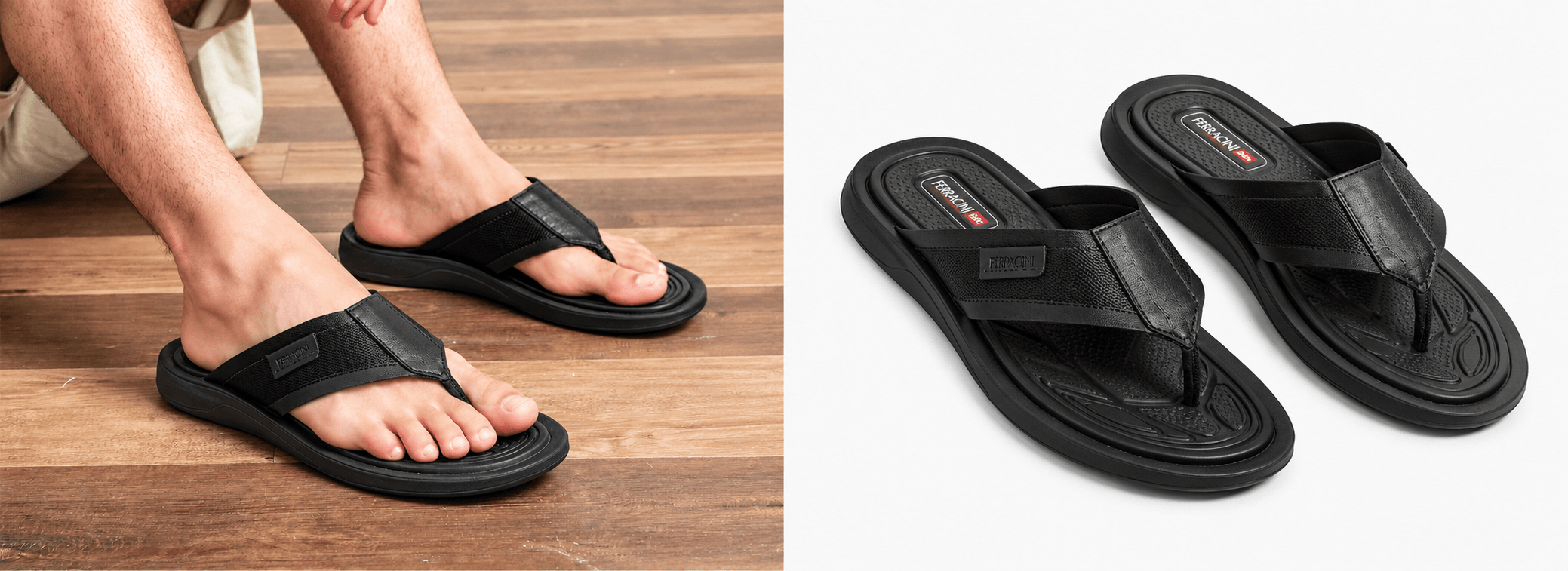 Ferracini sandalias de cuero para hombre, Dakar 1590-667A hecho en Brasil