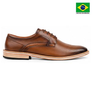 Ferracini zapato de vestir de cuero para hombre, Open 6363-2621 hecho en Brasil